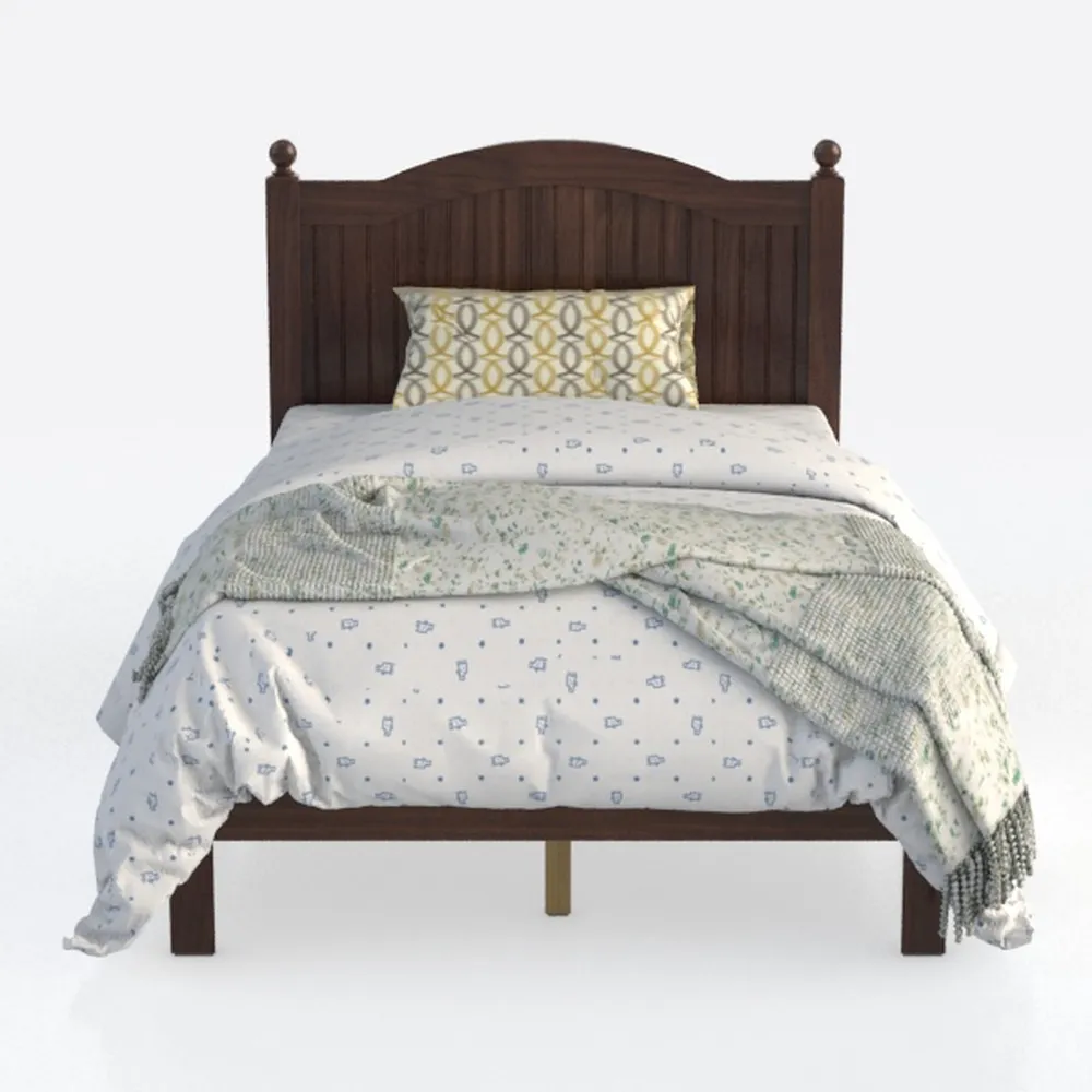 HomeStock French Flair Platform Bed in Elegant Fin