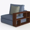 TREATLIFE HOME Armless Chair with Steel Color Dorr Left 45 Degree View
