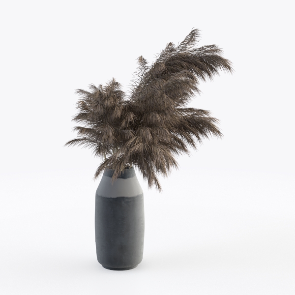 Rustic Ceramic Vase, 13.4&quot; Black Farmhouse Tall