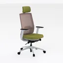 Modern Mesh Fabric Office Chair With Adjustable Headrest 3D Model Right 45 Degree View