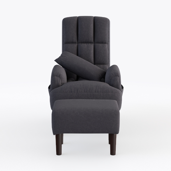 Accent Chair with Ottoman, Comfy Reading Chair