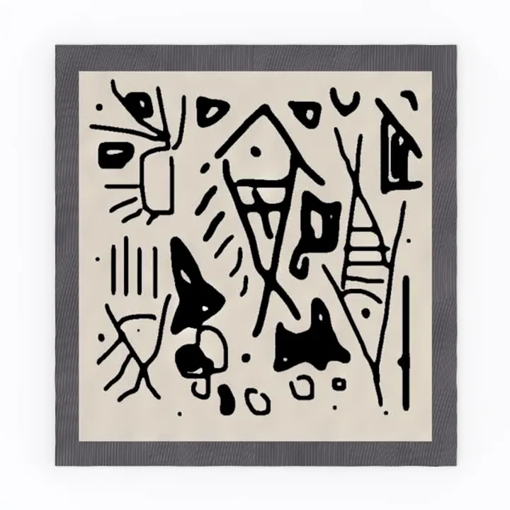 Abstract Tribal Print Framed Wall Art Decor 3D Model