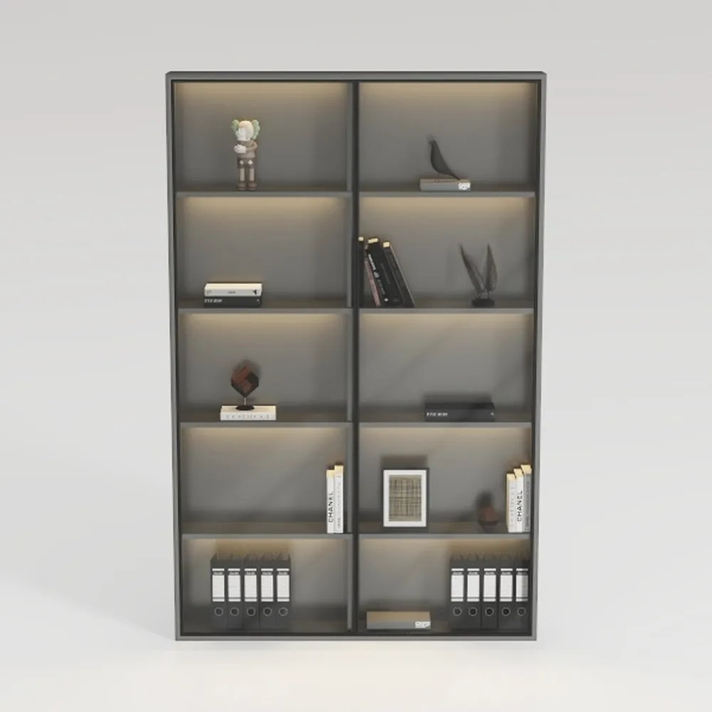 Display Storage Cabinet with Glass Door, LED Light