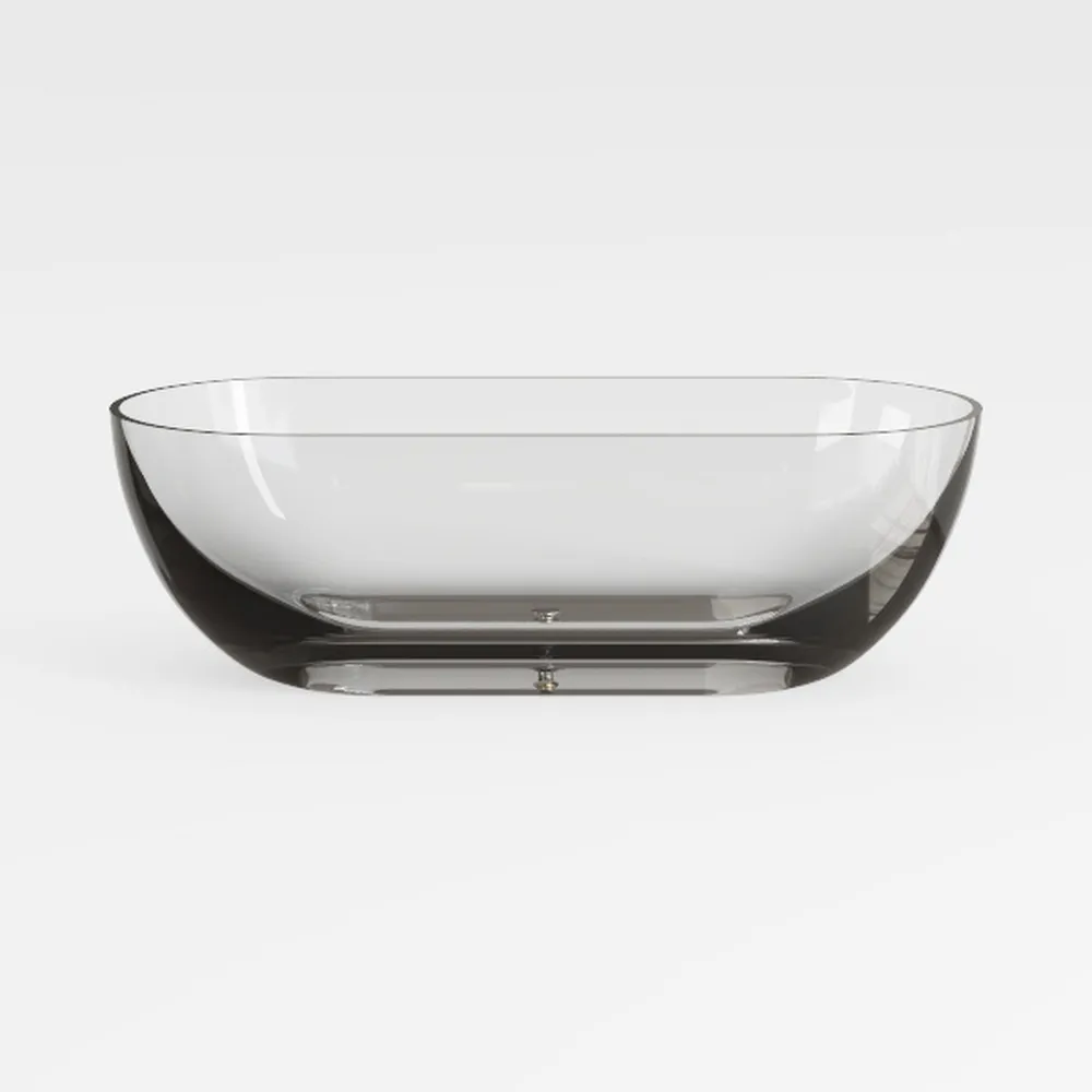 69'' Resin Soaking Bathtub Transparent Oval