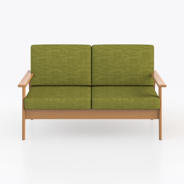 Hybition Velvet Loveseat Modern Sofa with Wooden L