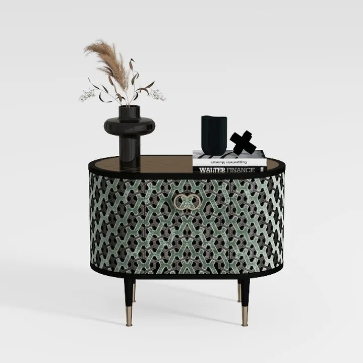 Growsun Vintage Carved Storage Cabinet