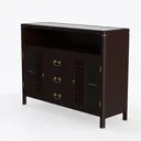 SIMPLIHOME Connaught Buffet - 60 inch Wide Solid Left 45 Degree View