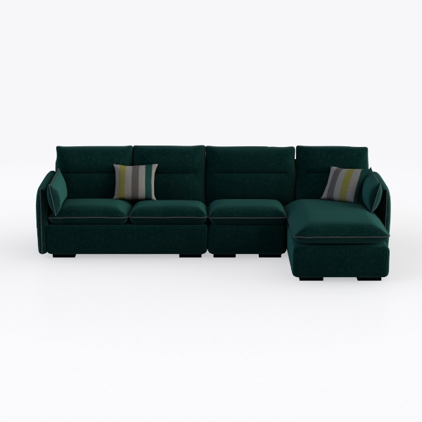 Pemberly Row Velvet Reversible Sleeper Sectional
