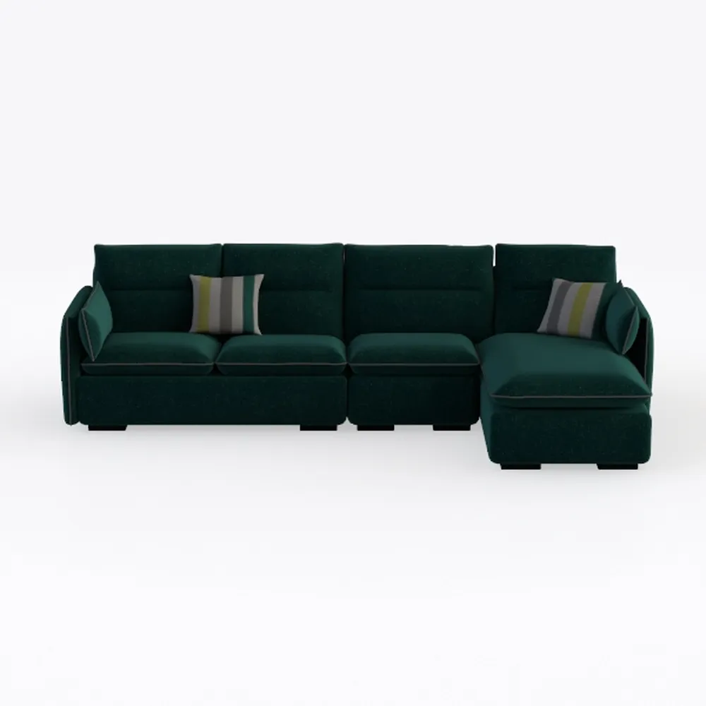 Pemberly Row Velvet Reversible Sleeper Sectional