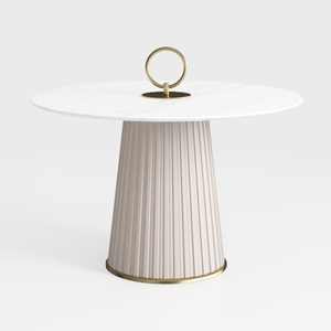 Dining Table with MDF Finish Tabletop,Round Dining