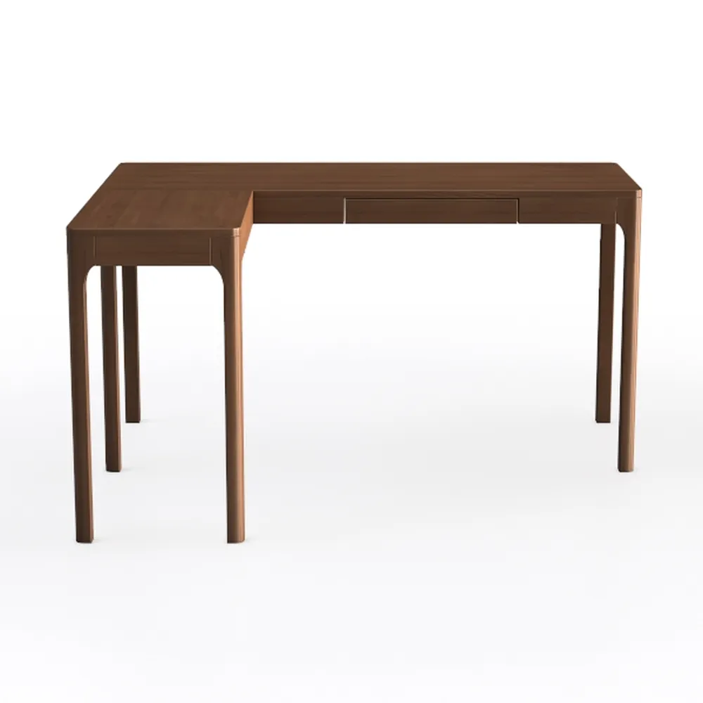 JOMEED L-Shaped Wooden Home Office Desk Adjustable