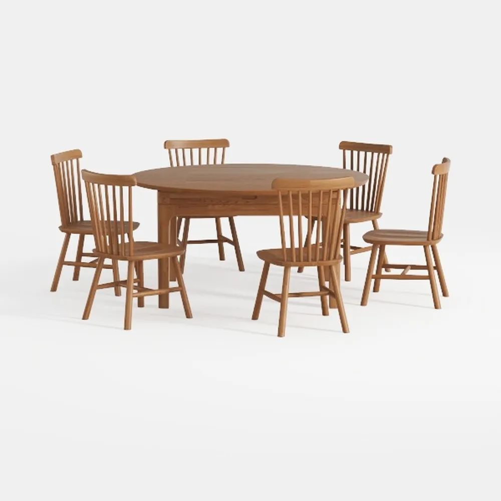 COLAMY Wooden Dining Chairs Set of 4, Spindle High