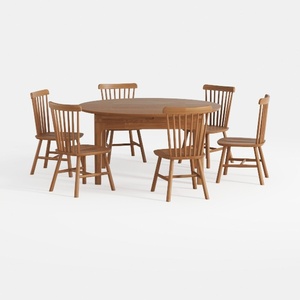 COLAMY Wooden Dining Chairs Set of 4, Spindle High