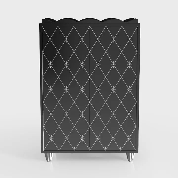 SISESOL Small Metal Cabinet with Shelves,36 inch