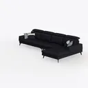 PUREMIND 110" U-Shaped Couch, Upholstered Corduroy Left 45 Degree View