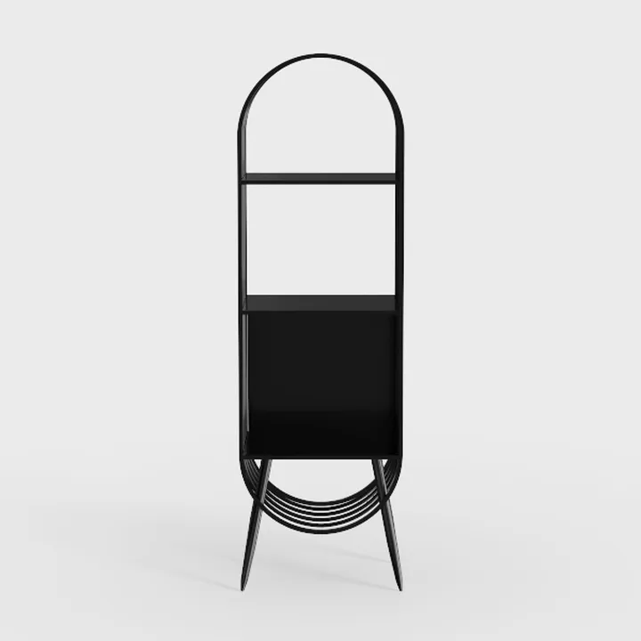 Turtle&Myrtle Tall Arched Bookshelf, Mid Century