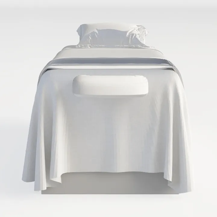 Minimalist Linen Spa Massage Bed 3D Model