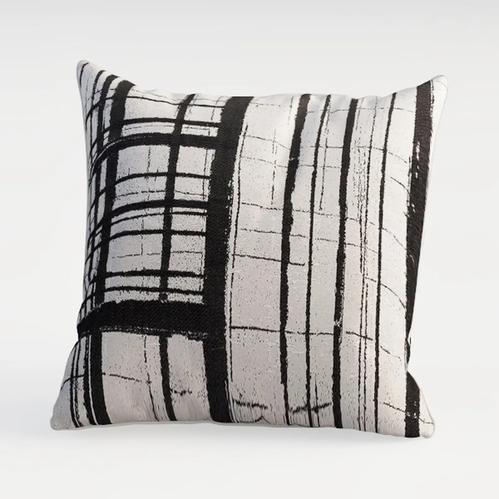 Outdoor Pillow Covers 18 x 18 Inches, Black Gray