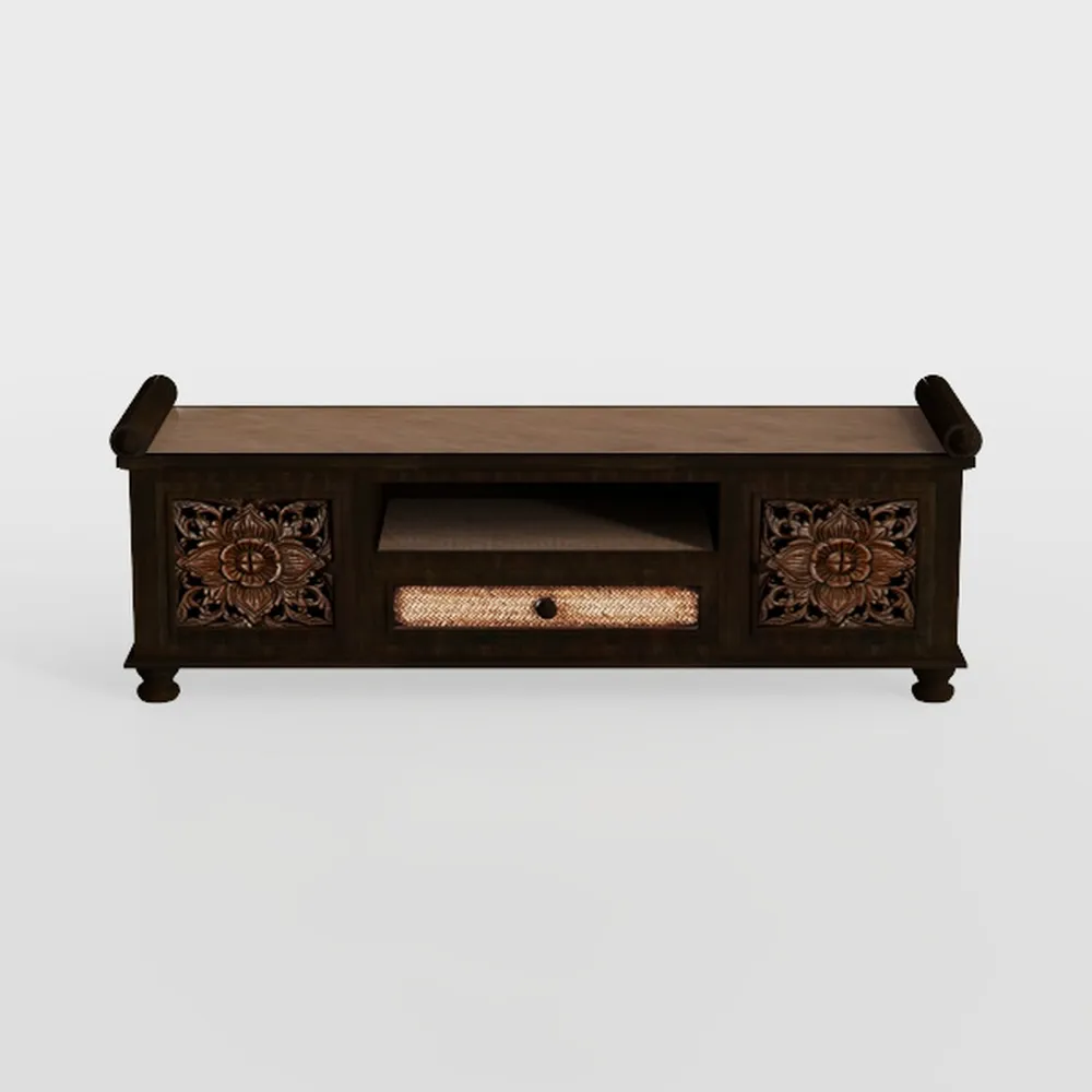 Farmhouse TV Stand for 65+ Inch TV, 25" Tall