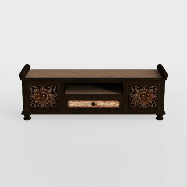 Farmhouse TV Stand for 65+ Inch TV, 25" Tall