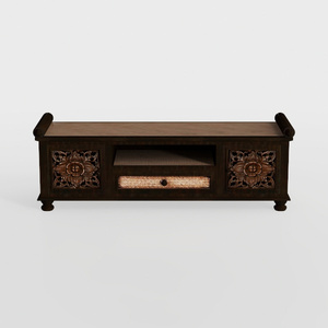 Farmhouse TV Stand for 65+ Inch TV, 25" Tall