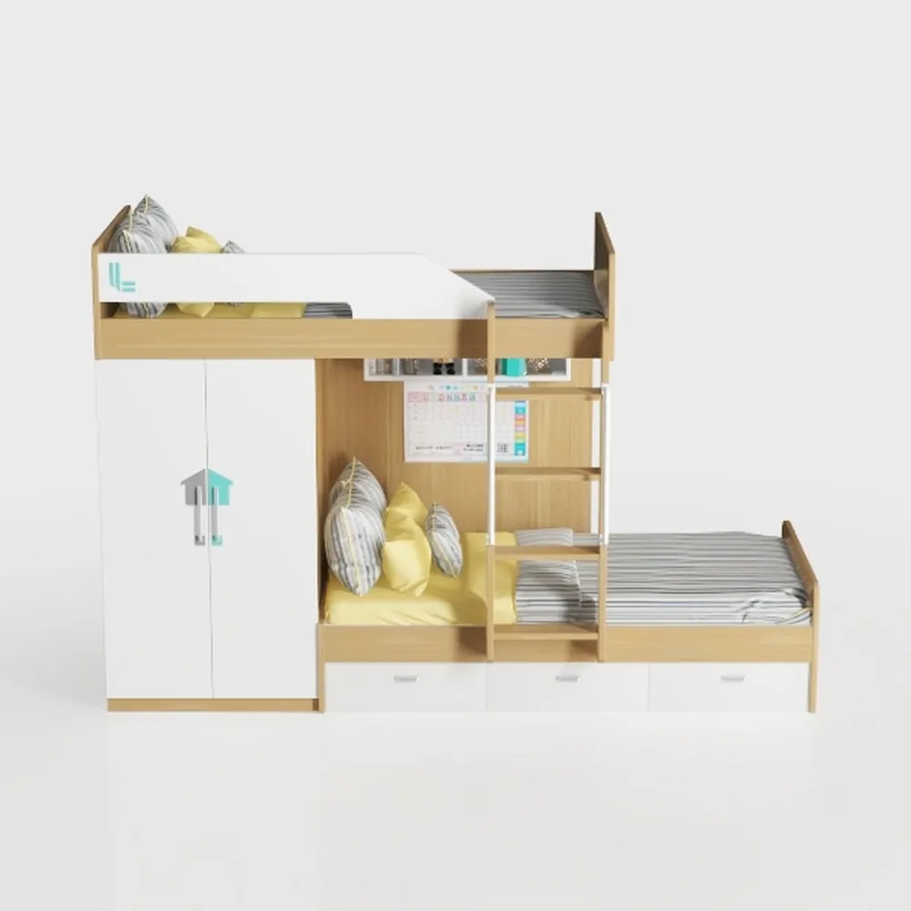 Full Murphy Bunk Bed with Desk and Hydraulic Lift,