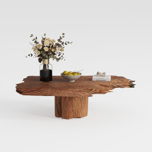 Mid-Century Modern Solid Mango Wood Large Coffee T