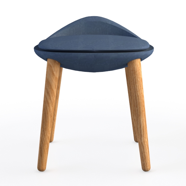 Grey Blue Pp Patio Outdoor Dining Chair with Oak W