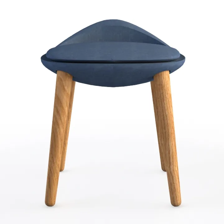 Grey Blue Pp Patio Outdoor Dining Chair with Oak W