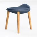 Grey Blue Pp Patio Outdoor Dining Chair with Oak W Left 45 Degree View