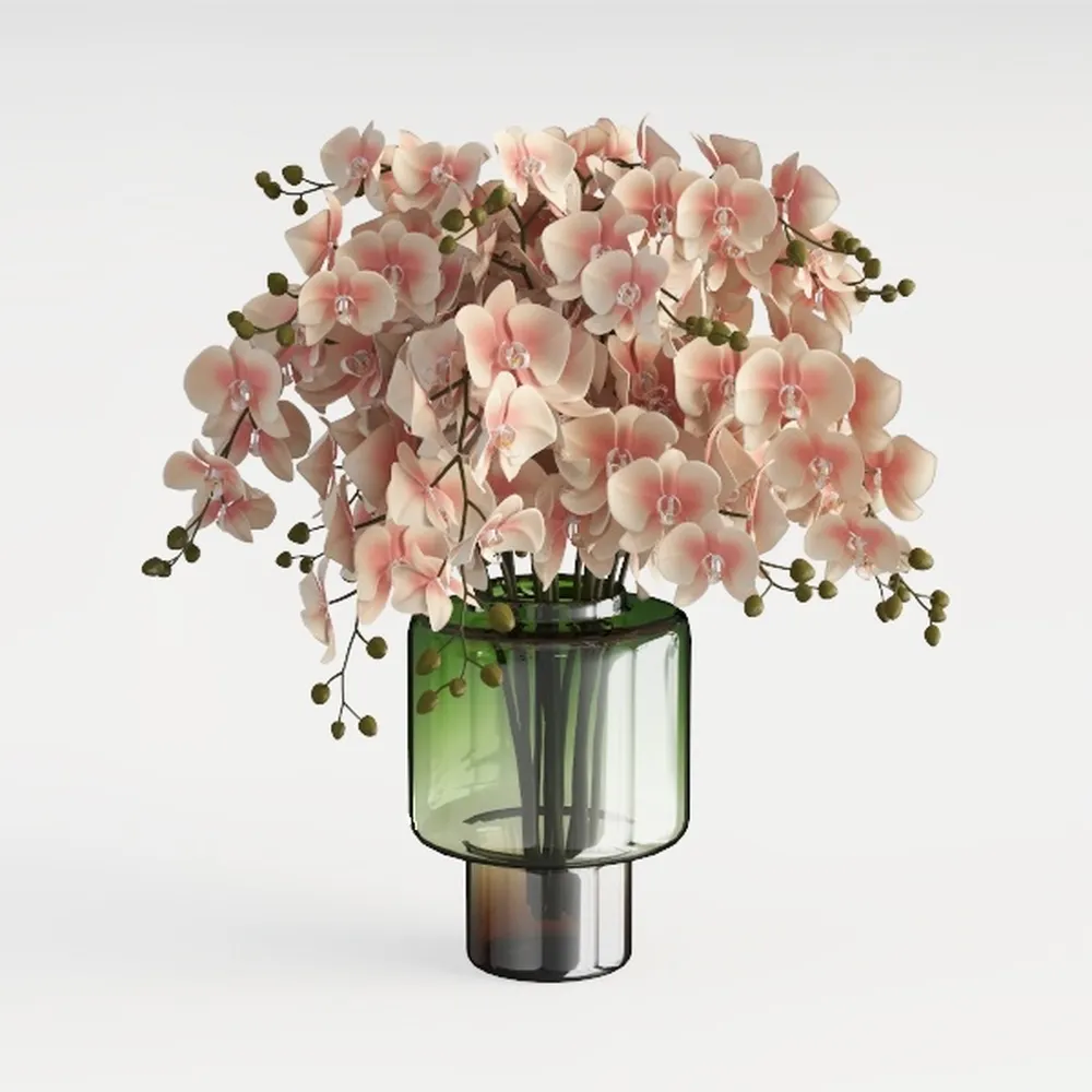 Hollyone Hydrangea Artificial Flowers with Glass