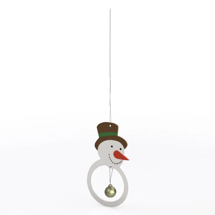 Cute Christmas Snowman Hanging Ornament 3D Model
