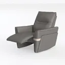 Backrest Leather Office Chair Full Reclining Offic Left 45 Degree View