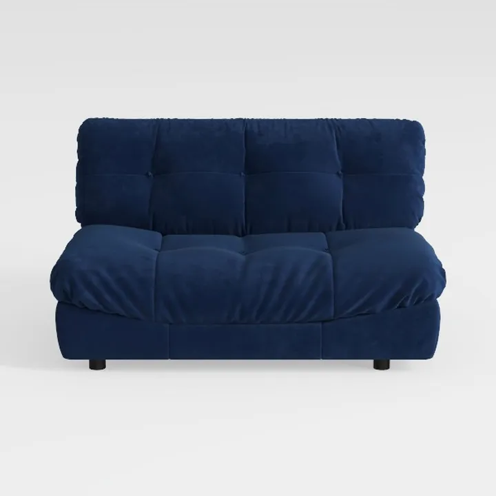 Modern Navy Blue Velvet Tufted Loveseat Sofa 3D Model