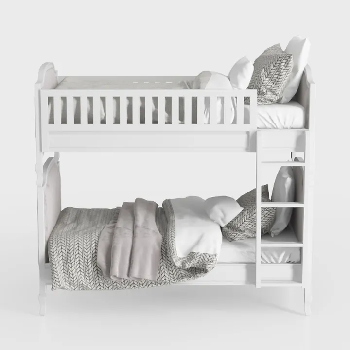 Max & Lily Low Bunk Bed, Twin-Over-Twin Bed Frame 