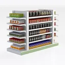 food shelf-Supermarket Right 45 Degree View