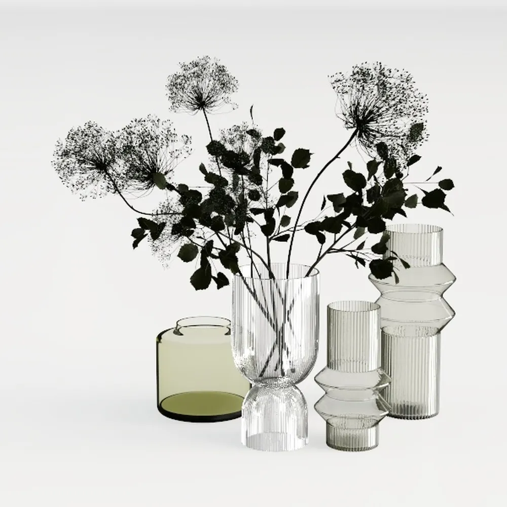 European Minimalist Glass Vase Living Room Decoration and Ornaments Retro Vase Hydroponic Glass Vase Flower Arrangement