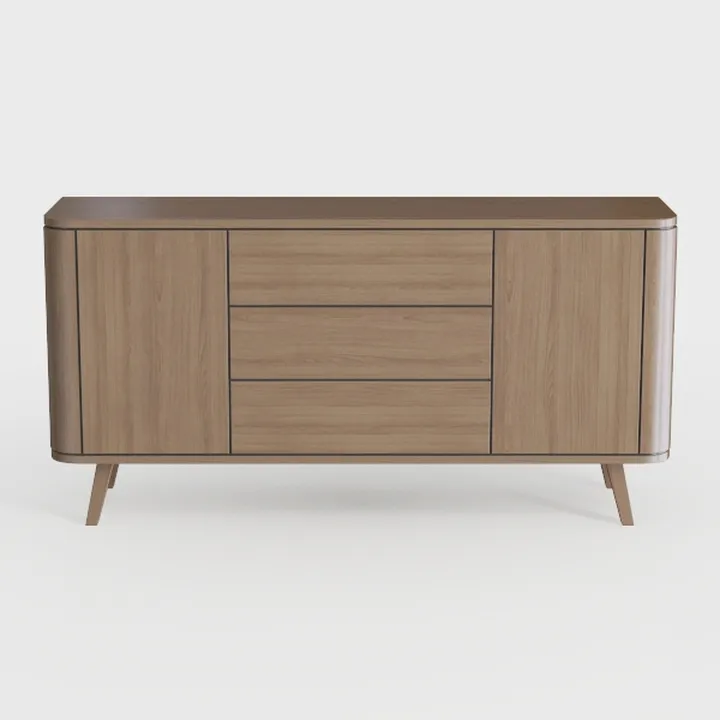 Minimalist Solid Wood Sideboard with Storage Drawers Cabinets 3D Model