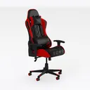 Red Black Fabric Modern Ergonomic Gaming Chair 3D Model Right 45 Degree View