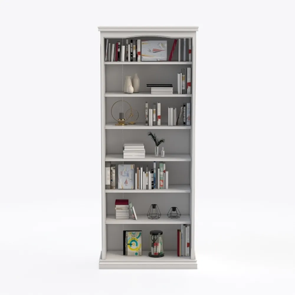 Solid Pine Wood Bookcase – Tall Bookshelf with 4
