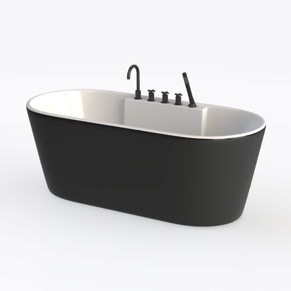 67 Inch Acrylic Freestanding Bathtub with Chrome