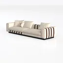 135" Cloud Sectional Couch with L-Shape Chaise Left 45 Degree View