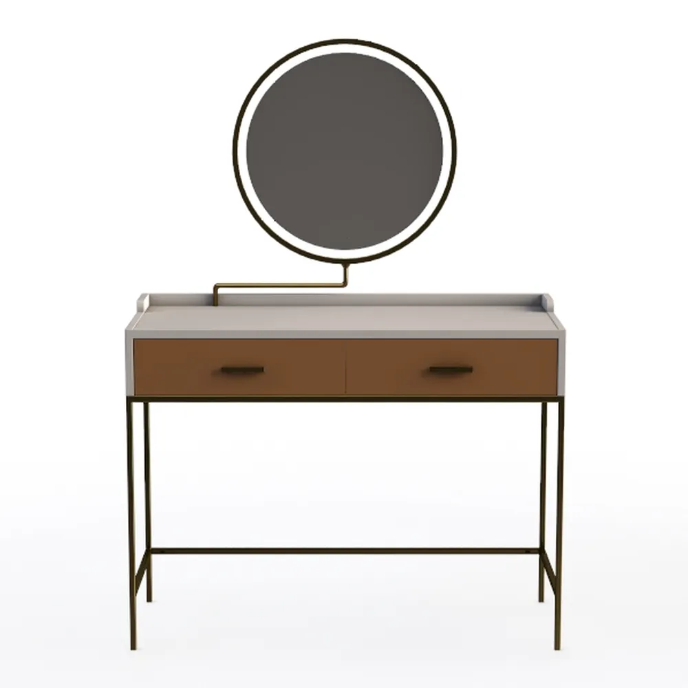 Beige 1-Drawer 31.5 in. Dresser with Mirror and Ch