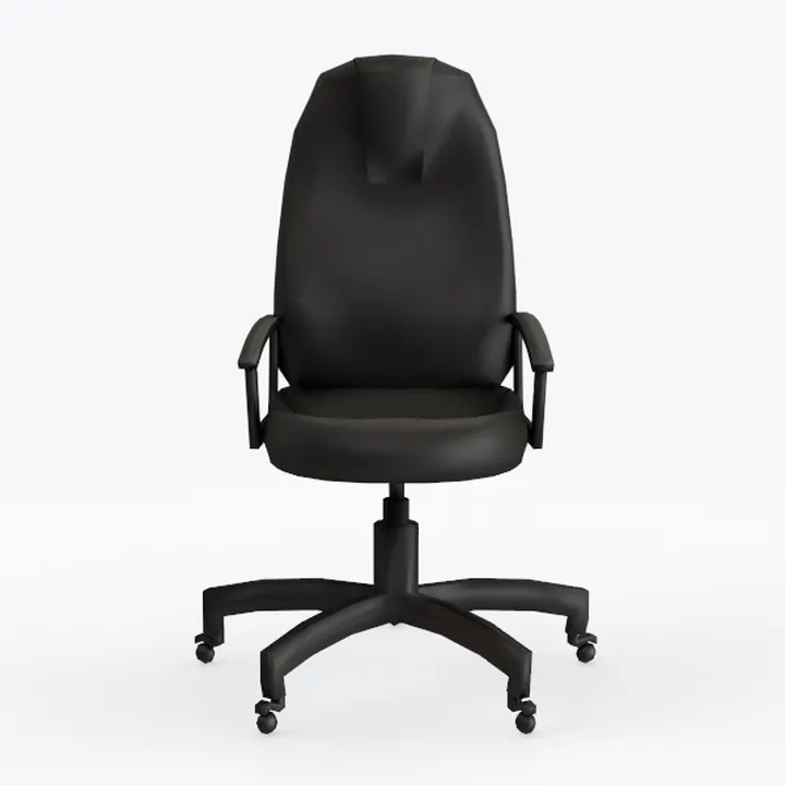 Minimalist Black Leather Office Chair 3D Model