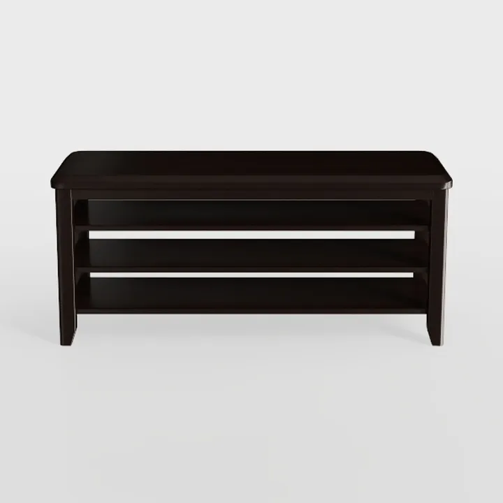 Brown Shoe Bench, Entryway Bench with Leather