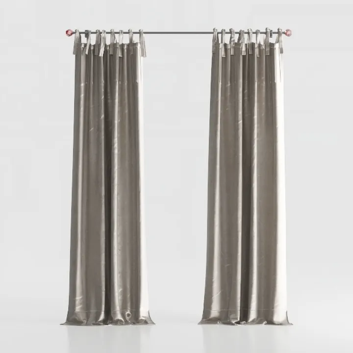Natural Linen Back Tab Curtains 84 Inch Length for