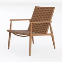 Safavieh Home Luna Natural and White Leather Woven Left 45 Degree View