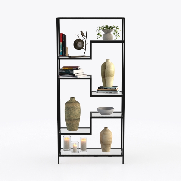 Triple 4 Tier Book Shelf, Modern Bookcase Shelf