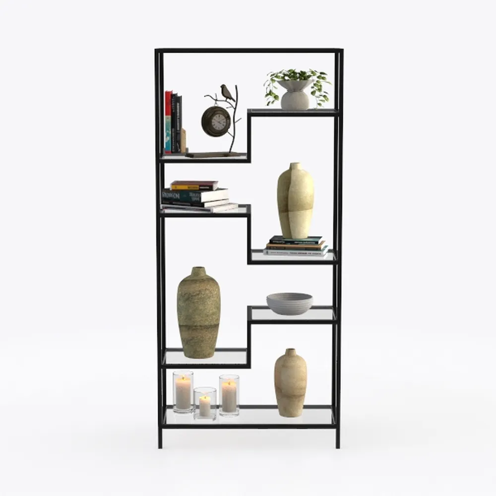 Triple 4 Tier Book Shelf, Modern Bookcase Shelf