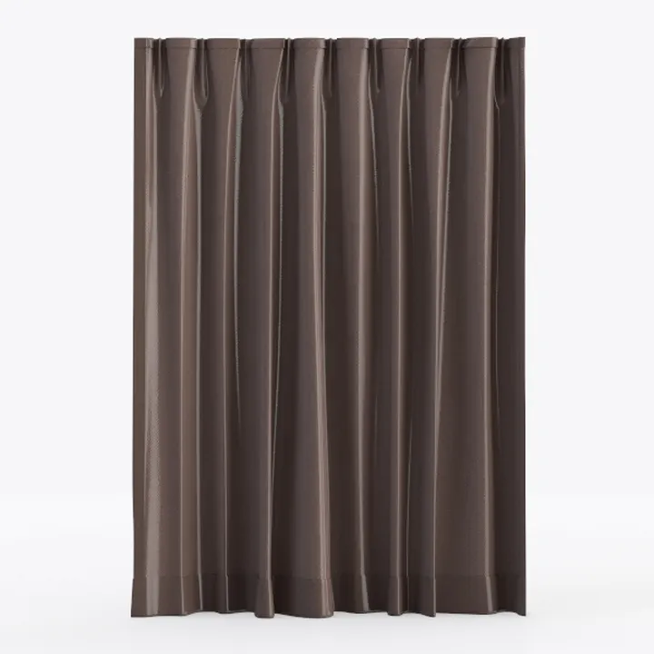 Minimalist Brown Fabric Shower Curtain 3D Model